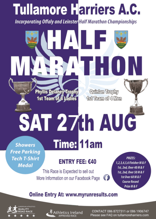 The Tullamore Harriers Half Marathon 2022